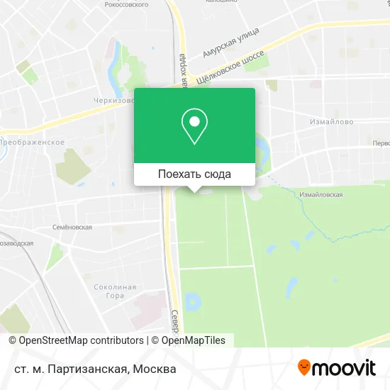 Карта ст. м. Партизанская