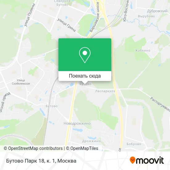 Карта Бутово Парк 18, к. 1