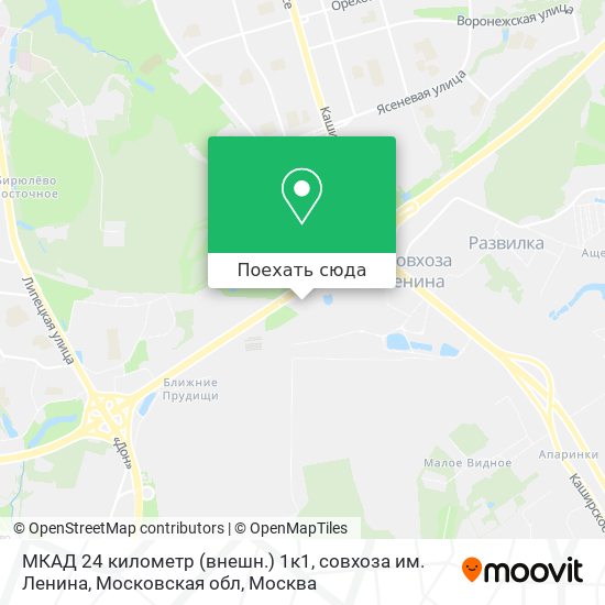 Карта МКАД 24 километр (внешн.) 1к1, совхоза им. Ленина, Московская обл