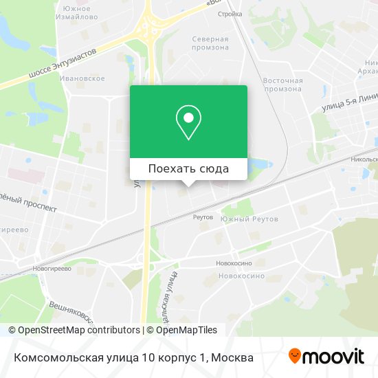 Карта Комсомольская улица 10 корпус 1