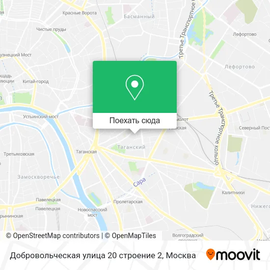 Карта Добровольческая улица 20 строение 2