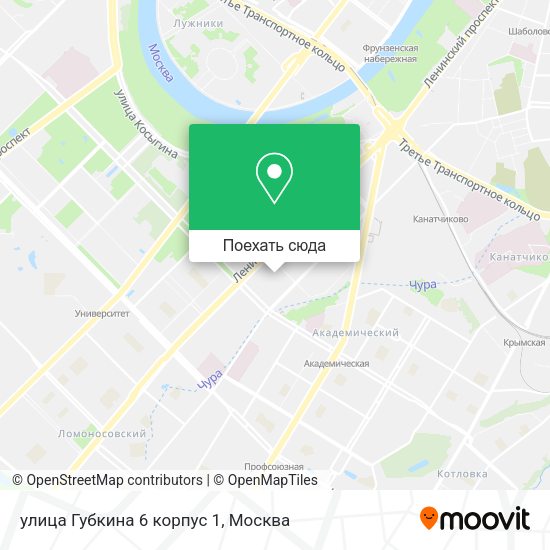 Карта улица Губкина 6 корпус 1