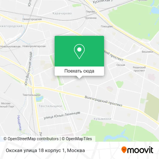 Карта Окская улица 18 корпус 1