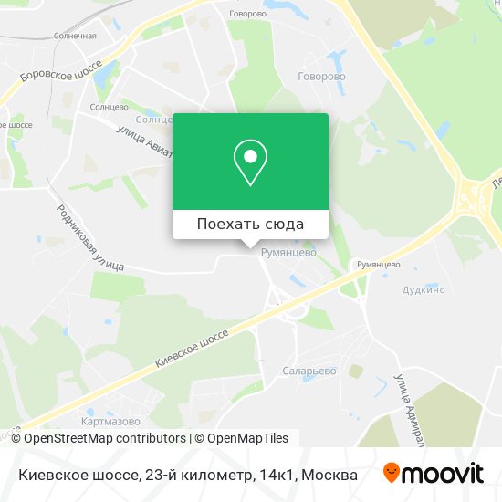 Карта Киевское шоссе, 23-й километр, 14к1