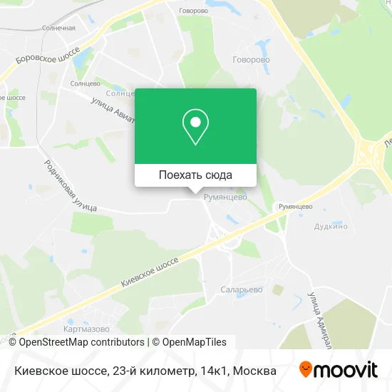 Карта Киевское шоссе, 23-й километр, 14к1