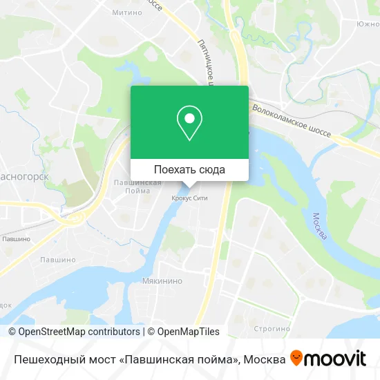 Карта Пешеходный мост «Павшинская пойма»