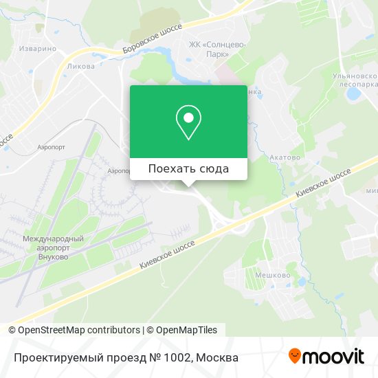 Карта Проектируемый проезд № 1002