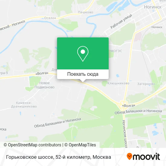 Карта Горьковское шоссе, 52-й километр