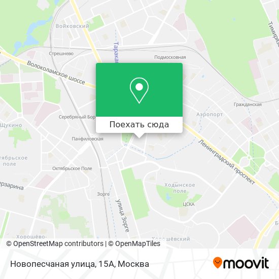 Карта Новопесчаная улица, 15А