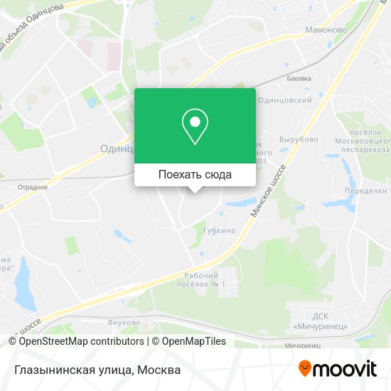 Карта Глазынинская улица
