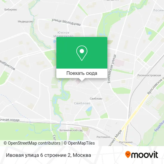 Карта Ивовая улица 6 строение 2