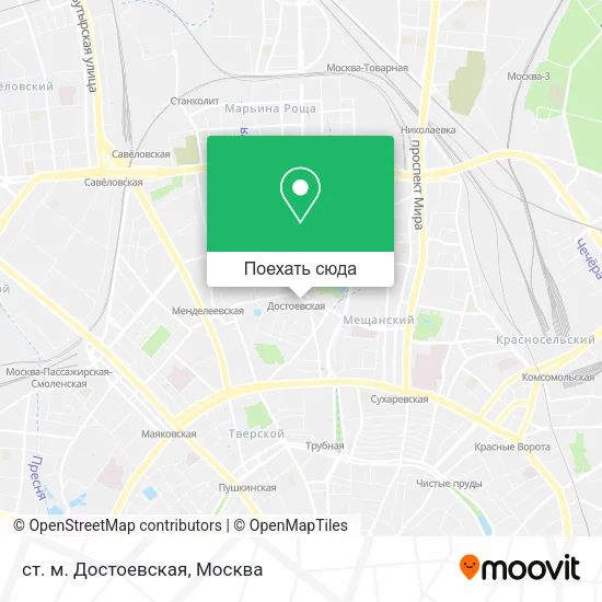 Карта ст. м. Достоевская