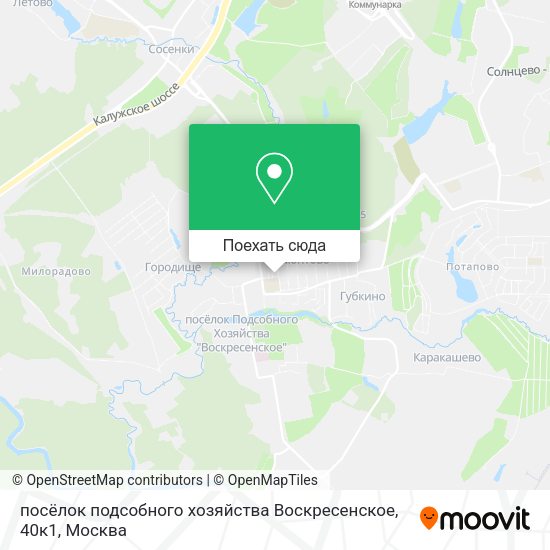 Карта посёлок подсобного хозяйства Воскресенское, 40к1