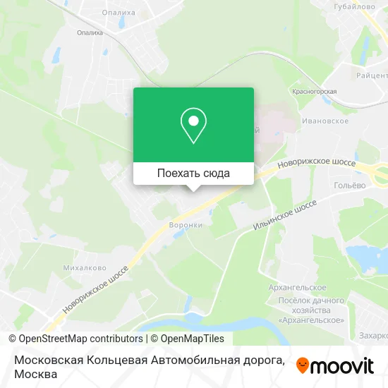 Карта Московская Кольцевая Автомобильная дорога