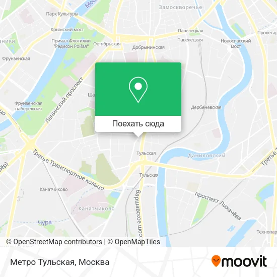 Карта Метро Тульская
