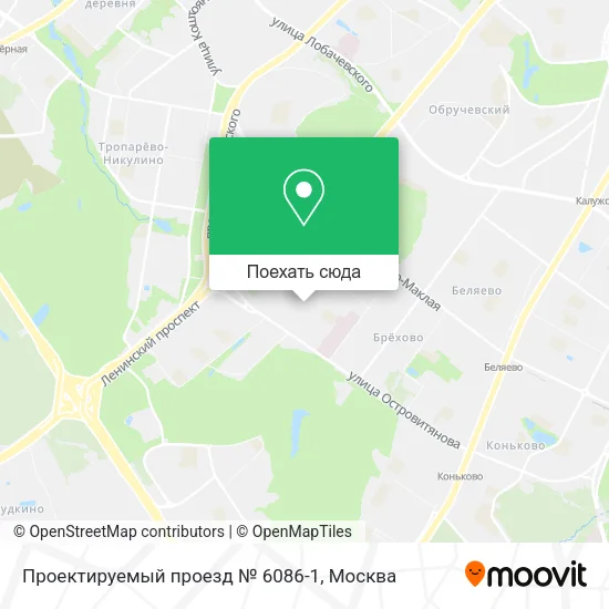 Карта Проектируемый проезд № 6086-1