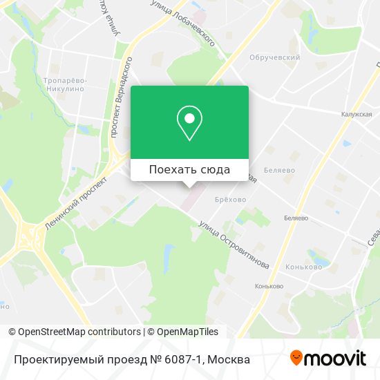 Карта Проектируемый проезд № 6087-1