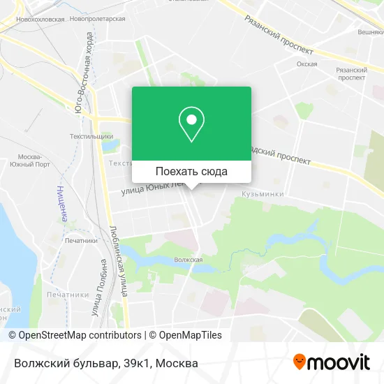 Карта Волжский бульвар, 39к1