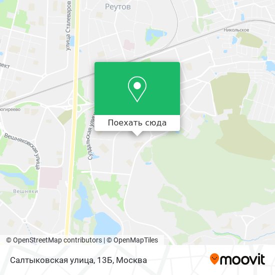 Карта Салтыковская улица, 13Б