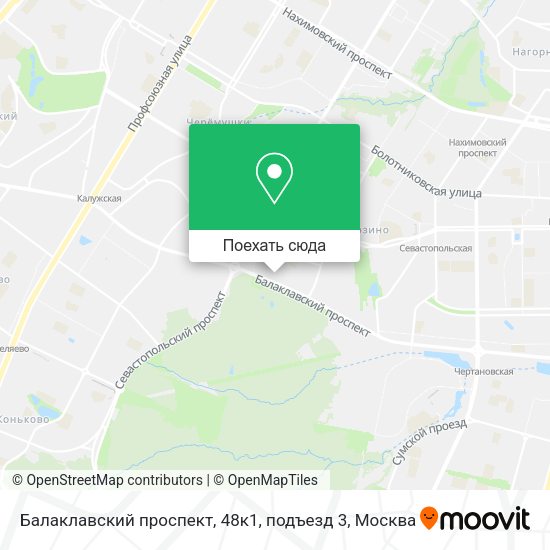Карта Балаклавский проспект, 48к1, подъезд 3