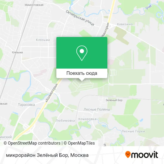 Карта микрорайон Зелёный Бор