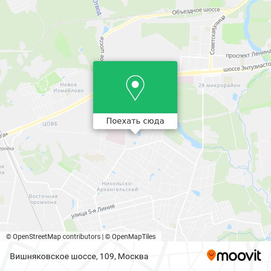Карта Вишняковское шоссе, 109