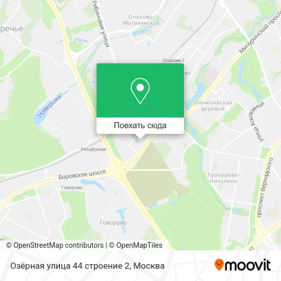 Карта Озёрная улица 44 строение 2