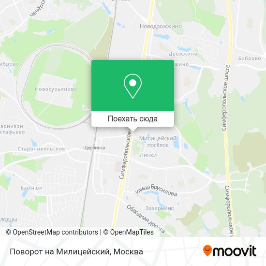 Карта Поворот на Милицейский