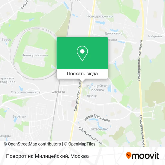 Карта Поворот на Милицейский