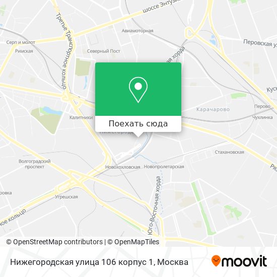Карта Нижегородская улица 106 корпус 1