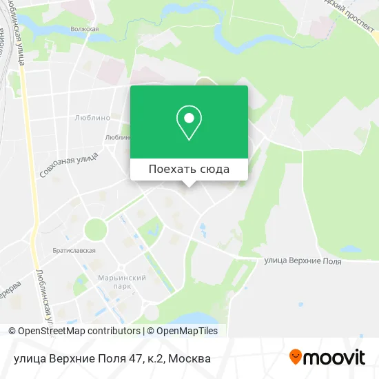 Карта улица Верхние Поля 47, к.2