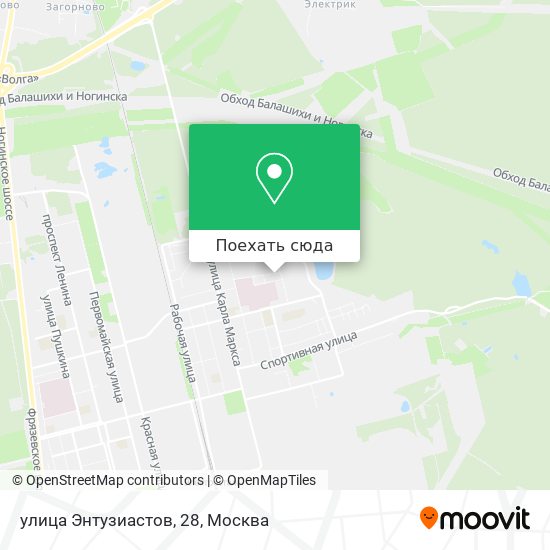 Карта улица Энтузиастов, 28