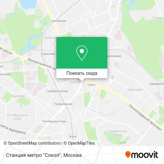 Карта Станция метро "Сокол"