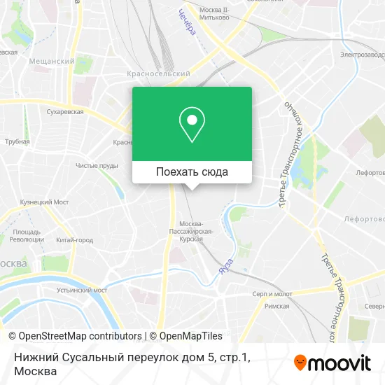 Карта Нижний Сусальный переулок дом 5, стр.1