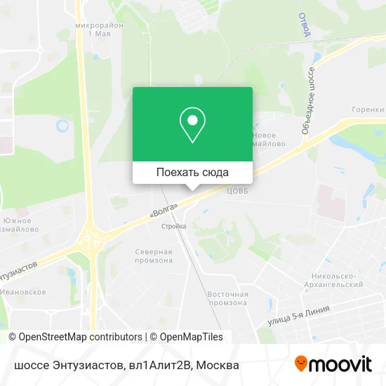 Карта шоссе Энтузиастов, вл1Алит2В