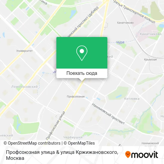Карта Профсоюзная улица & улица Кржижановского