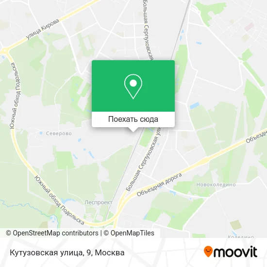 Карта Кутузовская улица, 9