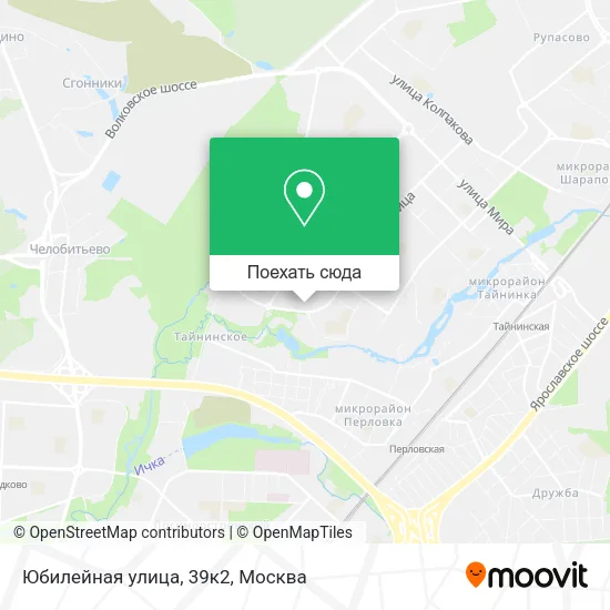 Карта Юбилейная улица, 39к2