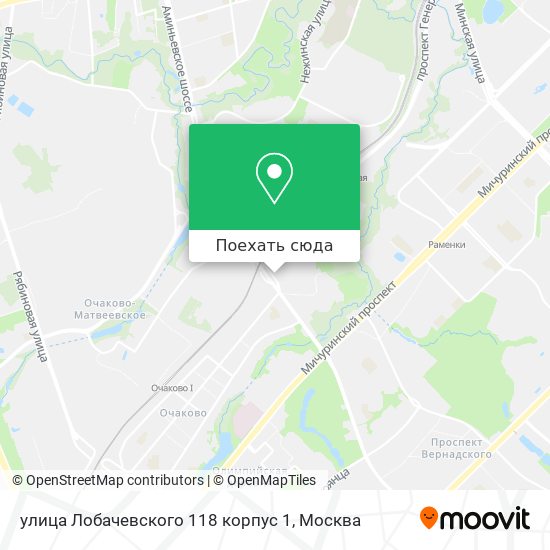 Карта улица Лобачевского 118 корпус 1