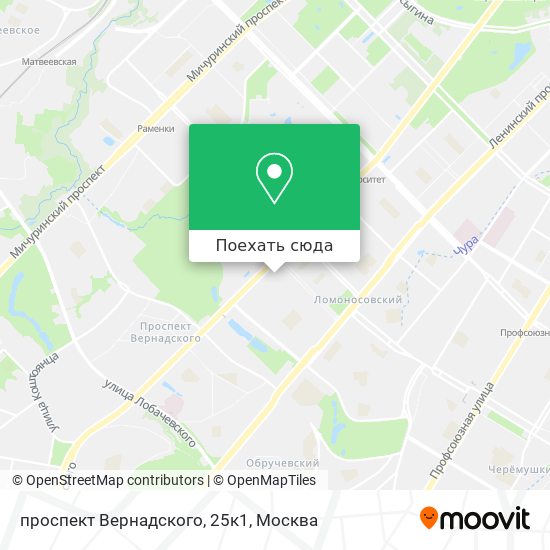 Карта проспект Вернадского, 25к1