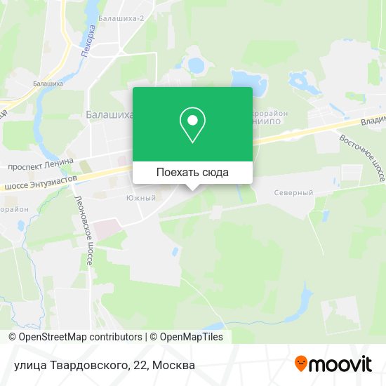 Карта улица Твардовского, 22
