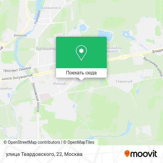 Карта улица Твардовского, 22