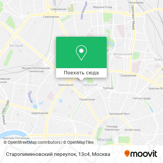 Карта Старопименовский переулок, 13с4