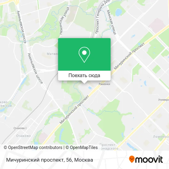 Карта Мичуринский проспект, 56