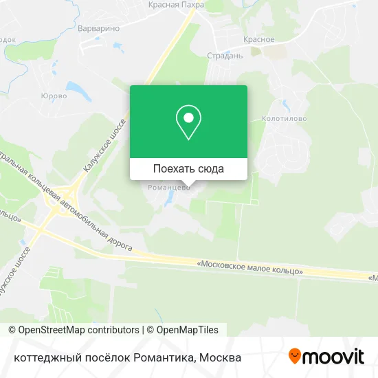 Карта коттеджный посёлок Романтика