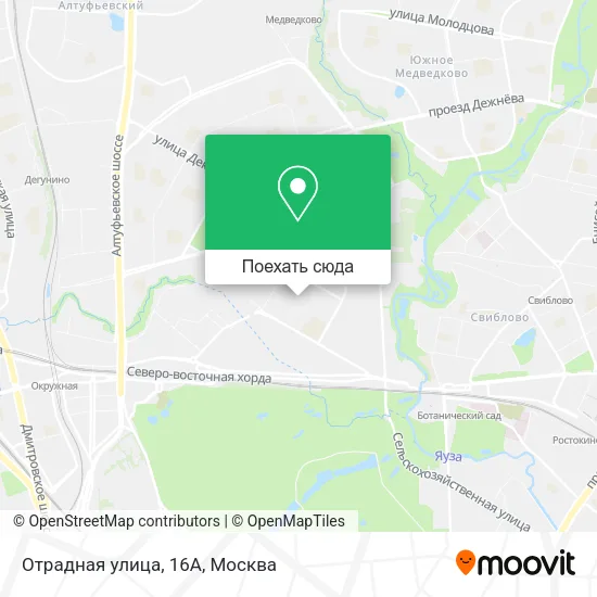 Карта Отрадная улица, 16А