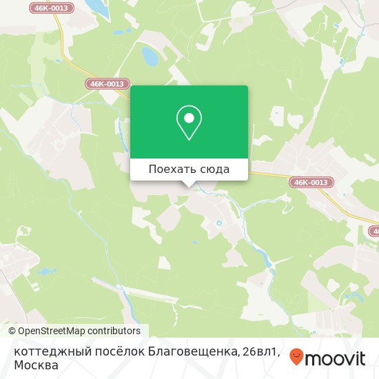Карта коттеджный посёлок Благовещенка, 26вл1