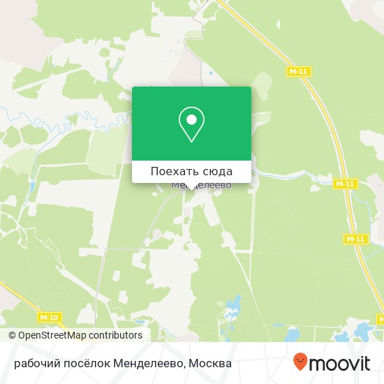 Карта рабочий посёлок Менделеево