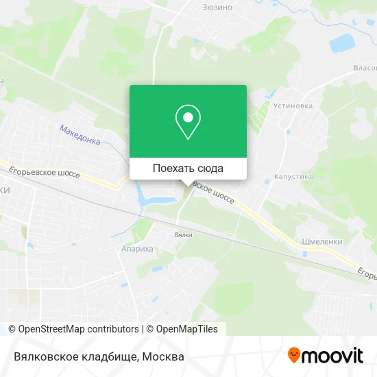 Карта Вялковское кладбище