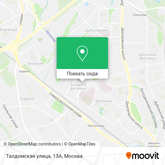 Карта Талдомская улица, 13А